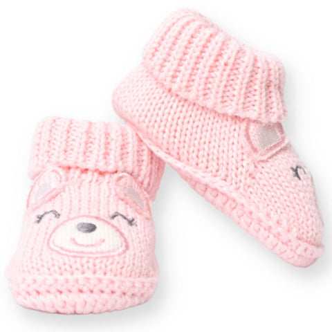 Pink Teddy Crochet Sock Style Bootie