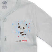 Load image into Gallery viewer, Blue Sweet Panda Jabla With Folded Mitten For New Born
