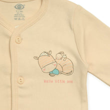 Load image into Gallery viewer, Peach Cow Jabla With Folded Mitten For New Born
