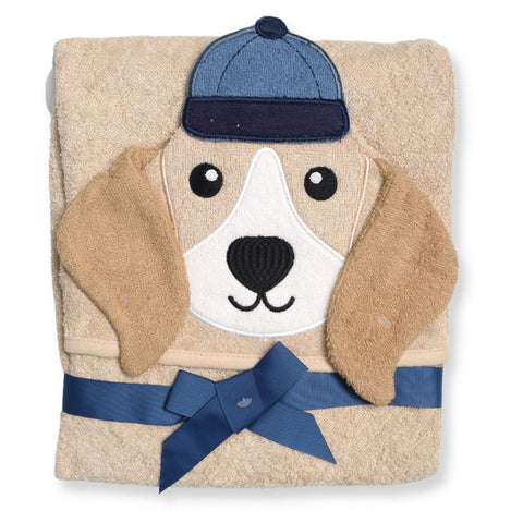 Brown Dog Embroidered Hooded Towels