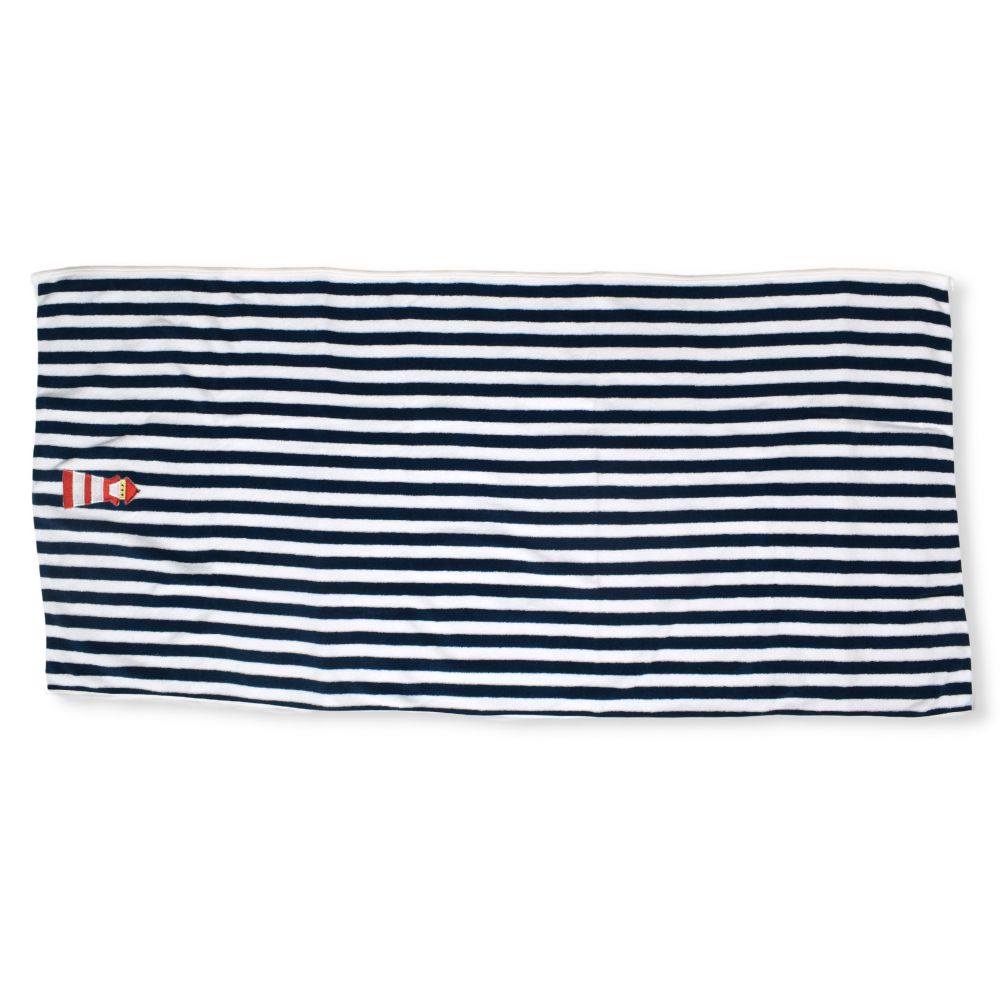 Blue Light House Embroidered Towel