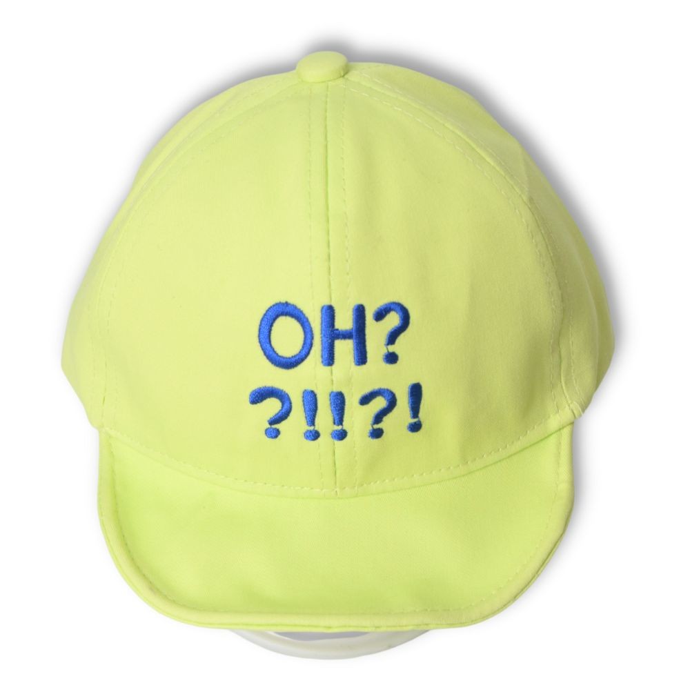 Neon Green Text Embroidered Cap