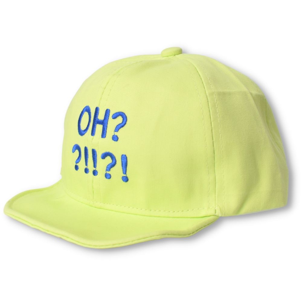 Neon Green Text Embroidered Cap