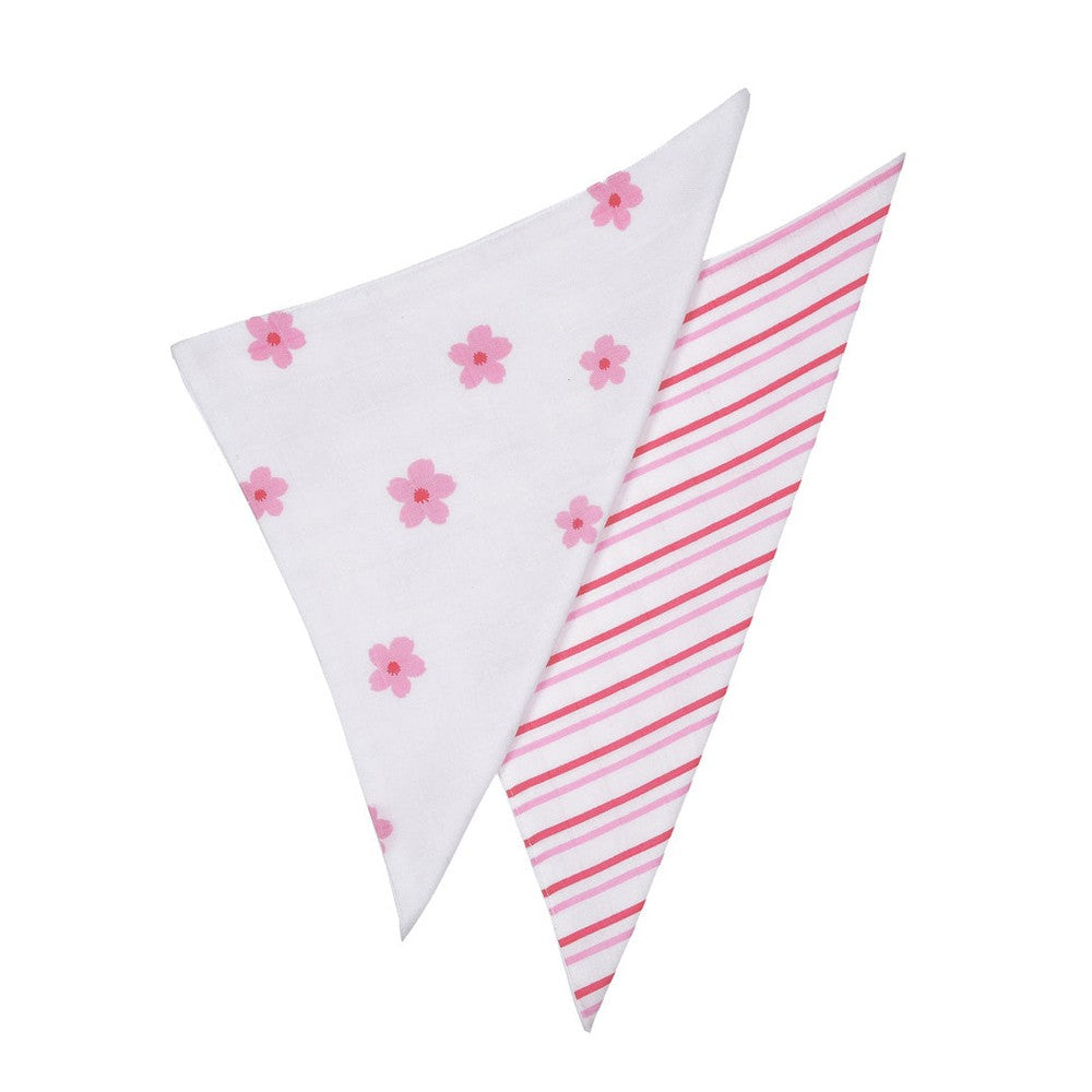 White And Pink Muslin Washcloth Pack Of 2