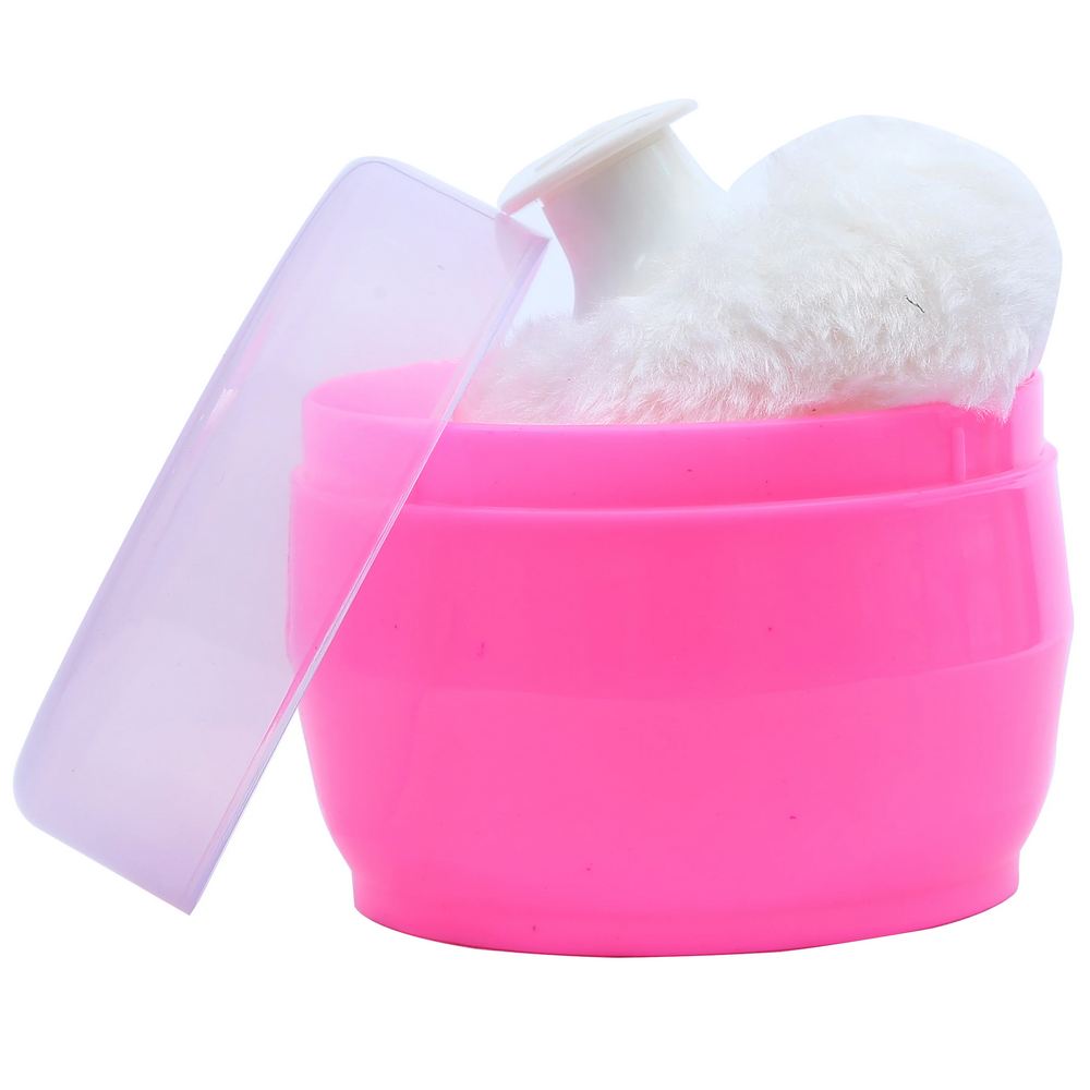 Pink Powder Box With Refillable Powder Puff