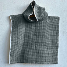 Load image into Gallery viewer, Organic Grey Waffle Hooded Poncho Towel
