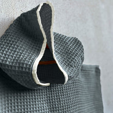 Load image into Gallery viewer, Organic Grey Waffle Hooded Poncho Towel

