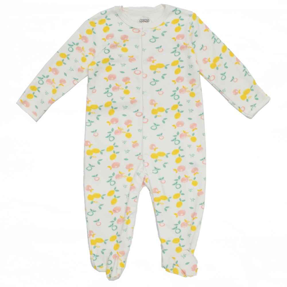 Yellow Polka Dots Printed Footsie With Folded Mittens- Pack Of 3