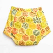 Load image into Gallery viewer, Yellow Striped Hexagon Printed Reusable Padded Underwear
