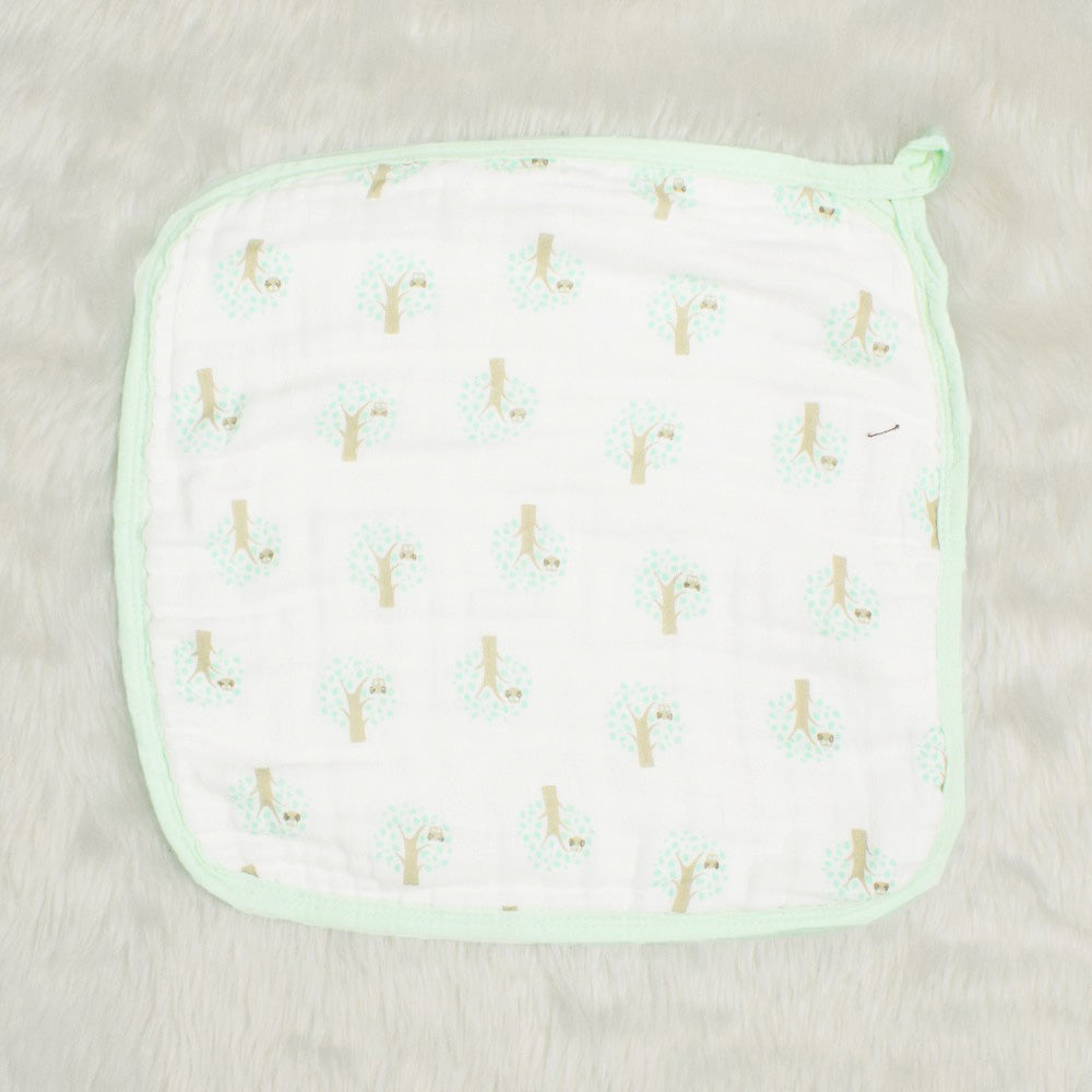 Green Owl Printed Wash Cloths-Set of 3