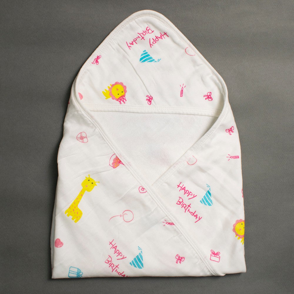 White Birthday Party Theme Hooded Towel