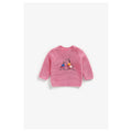 Pink Zebra Embroidery And Pom Pom Sweater