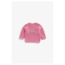 Load image into Gallery viewer, Pink Zebra Embroidery And Pom Pom Sweater

