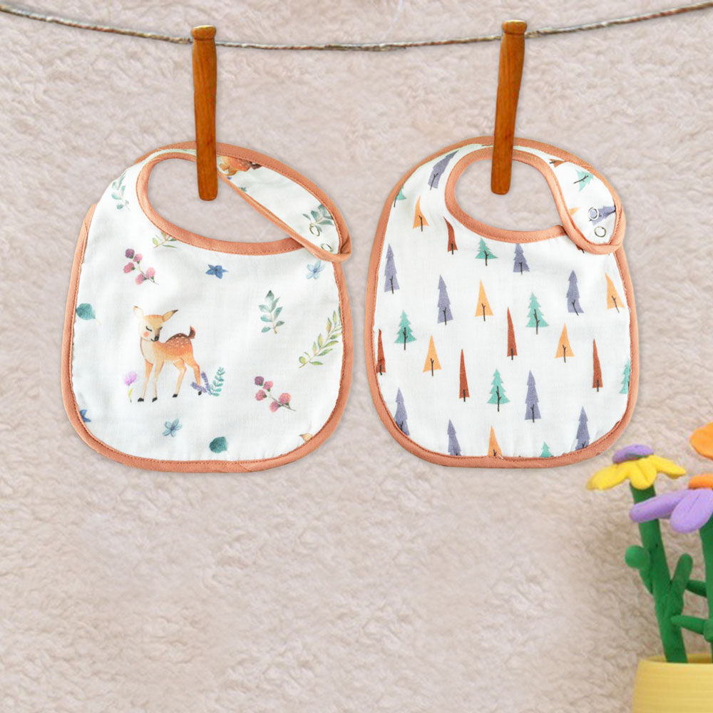 Brown Enchanted Forest Organic Classic Bibs- Set Of 2