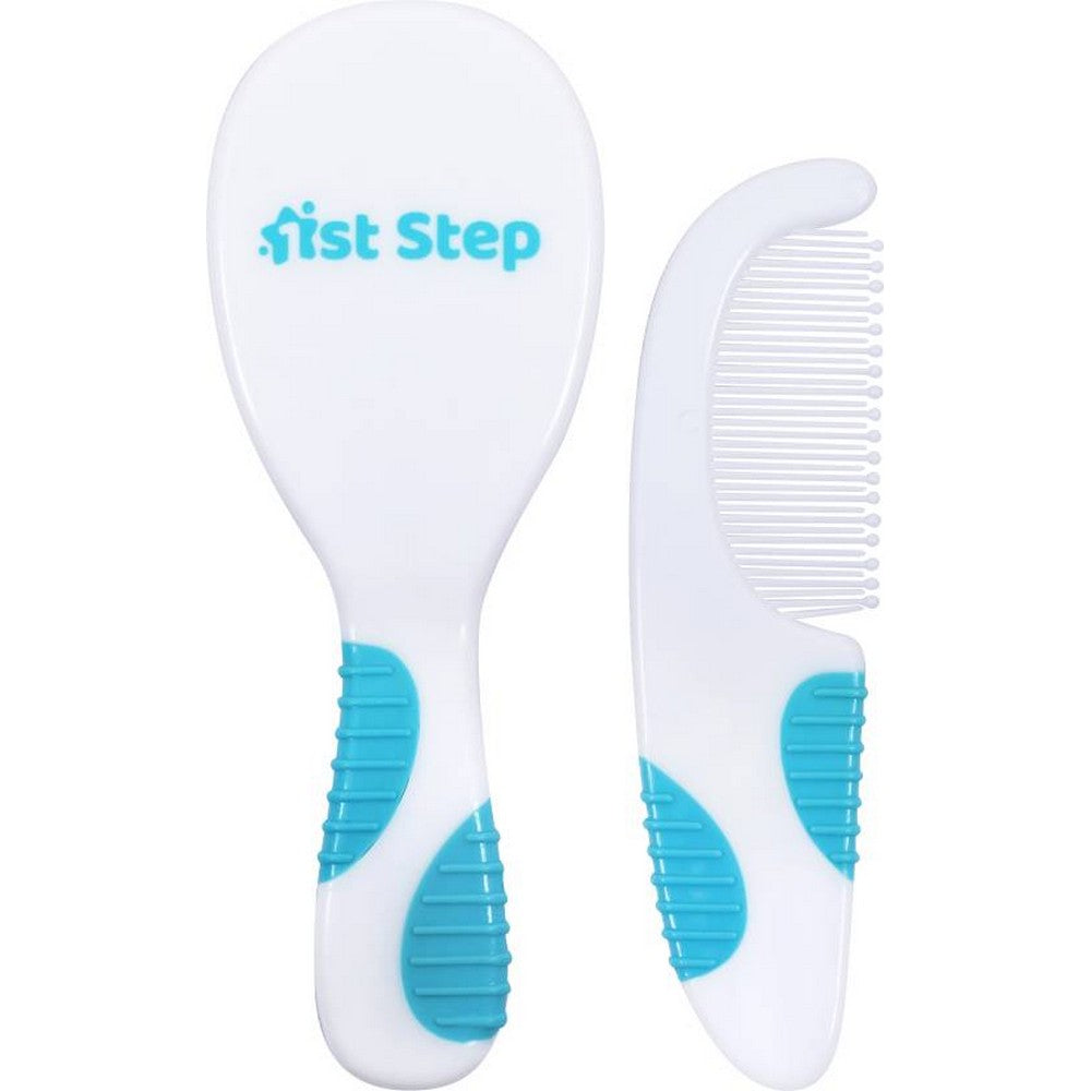 Blue Comb & Brush Set With Soft Bristles