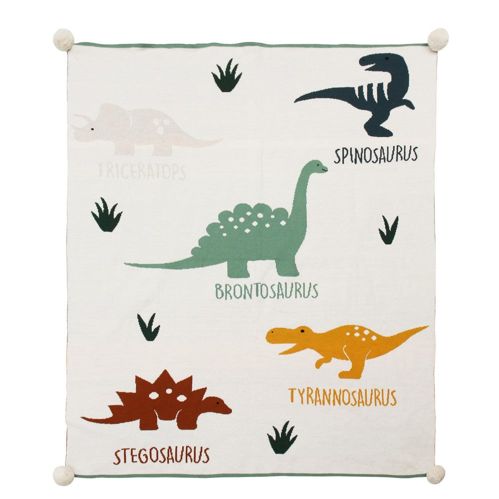 Dinosaur & Unicorn Flamingo Theme Blanket- Green & Pink