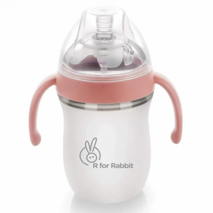 Pink First Feed Silicon Feeding Bottle - 160ml
