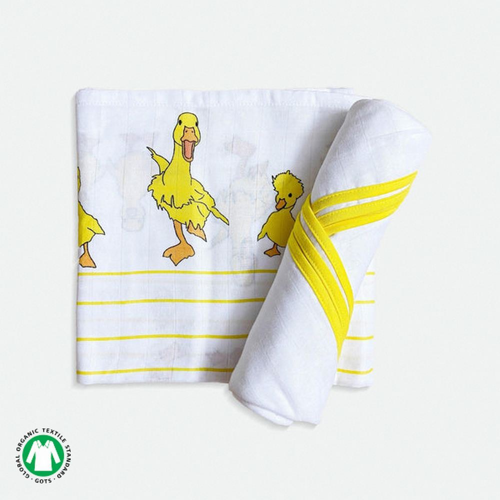 Duck & Classic White Design Muslin Swaddle Wrap- Pack Of 2
