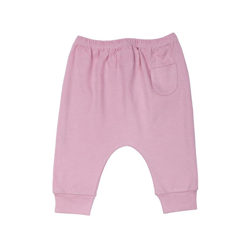 Pink Plain Jogger Pants With Ribbed Cuff