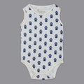 White Paws Printed Sleeveless Onesie