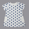 White Paws Printed Half Sleeves Dress