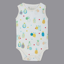 Load image into Gallery viewer, White Pineapple Printed Sleeveless Onesie
