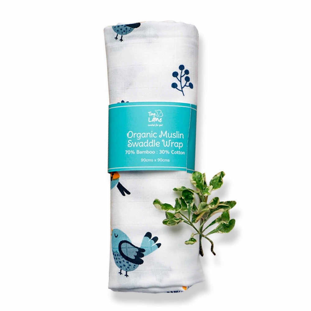 Bird Design Muslin Swaddle Wrap