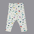 White Dino Printed Leggings