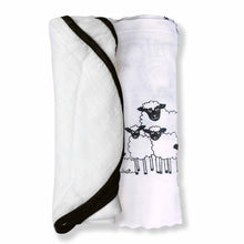 Load image into Gallery viewer, Sheep &amp; Classic White Design Muslin Swaddle Wrap- Pack Of 2
