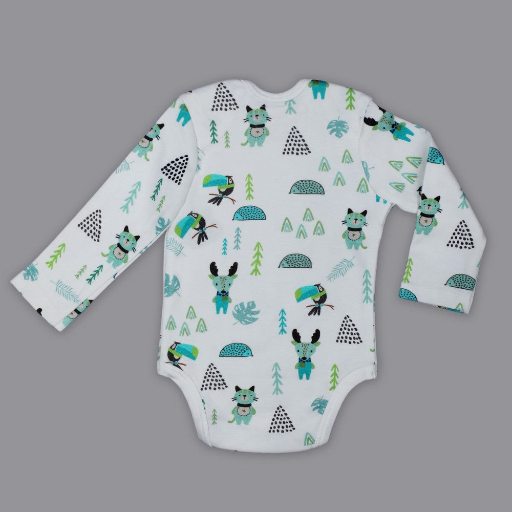 White Forest Printed Full Sleeve Onesie