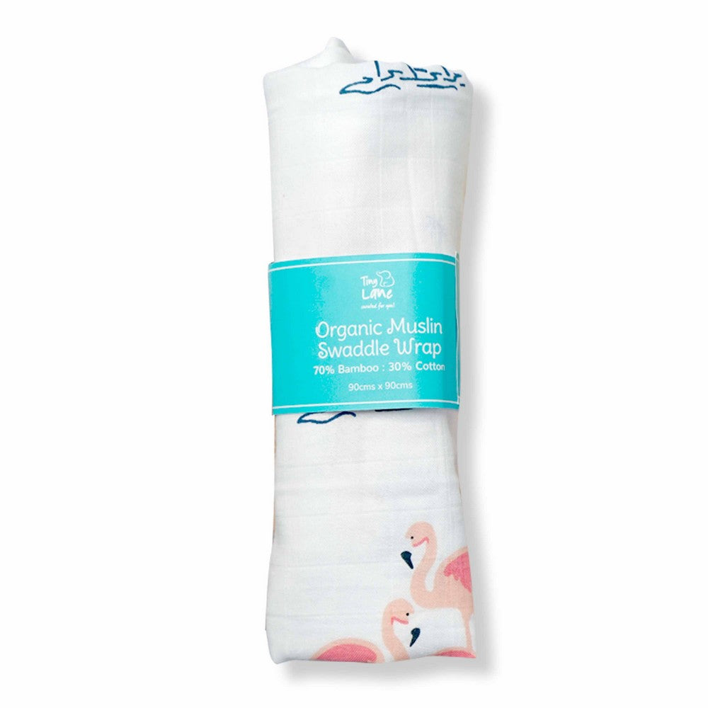 Flamingo Design Muslin Swaddle Wrap