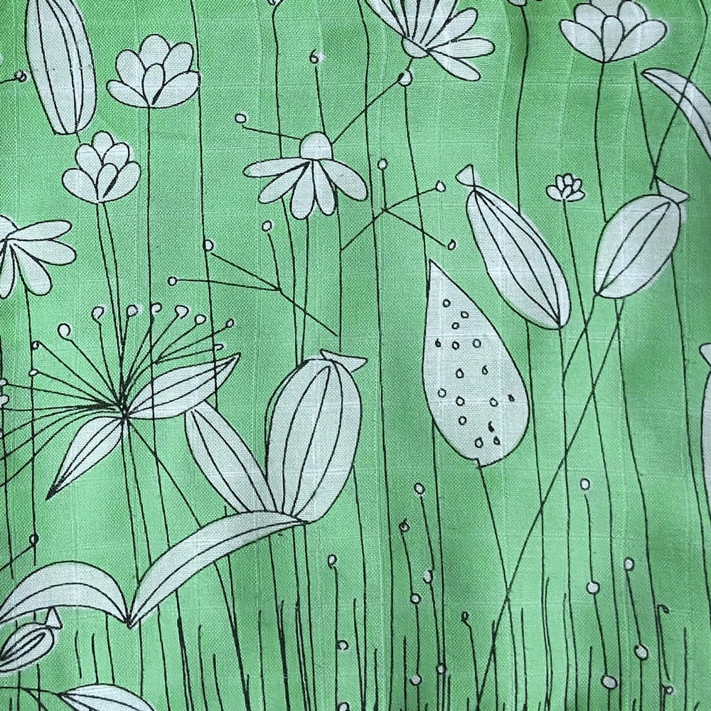 Green Spring Flower Reversible Baby Muslin Blankets
