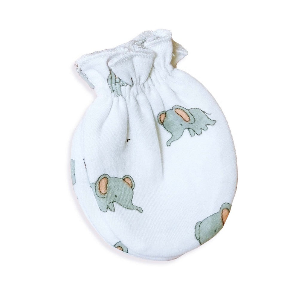 Elephant Theme Newborn Baby Cap, Booties, & Mittens Set