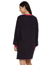 Load image into Gallery viewer, Striped Crew Neck Full Sleeves Nursing Maternity T-Shirt Dress
