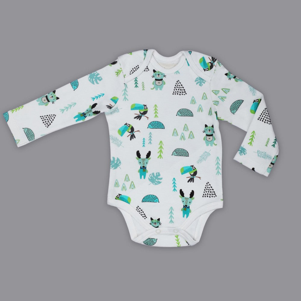 White Forest Printed Full Sleeve Onesie