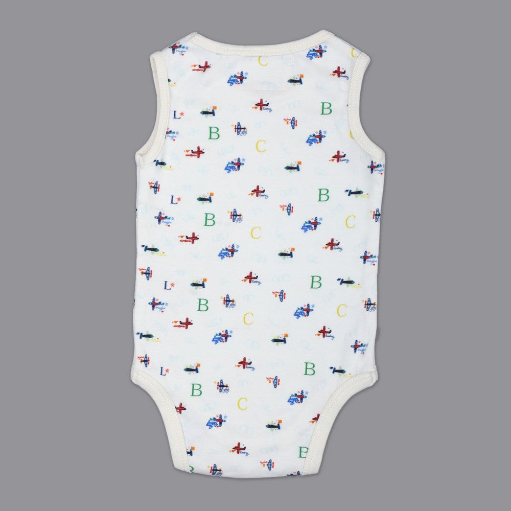 White Aeroplane Sleeveless Onesie