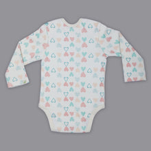 Load image into Gallery viewer, White Heart Printed Full Sleeve Onesie
