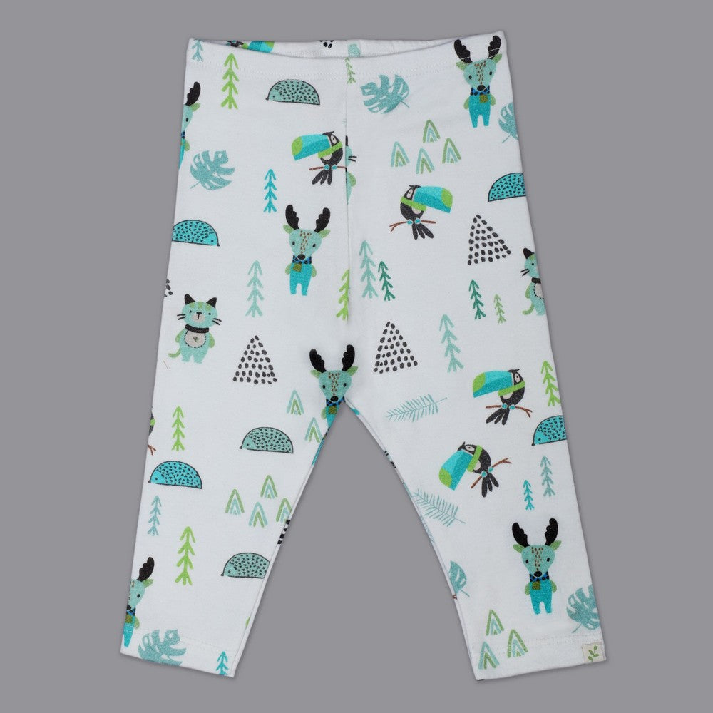 White Forest Theme Leggings