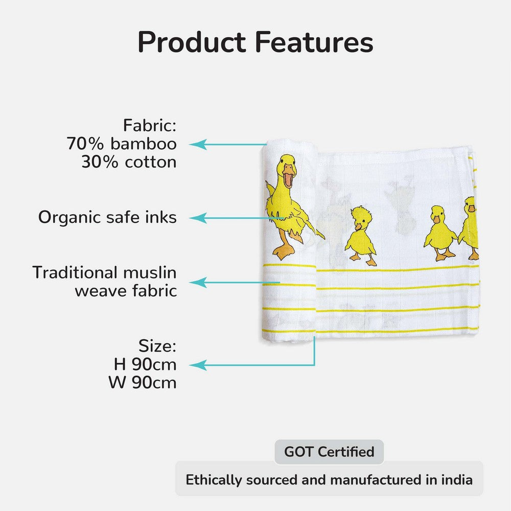 Duck Design Muslin Swaddle Wrap