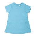 Light Blue Plain Half Sleeves Dress