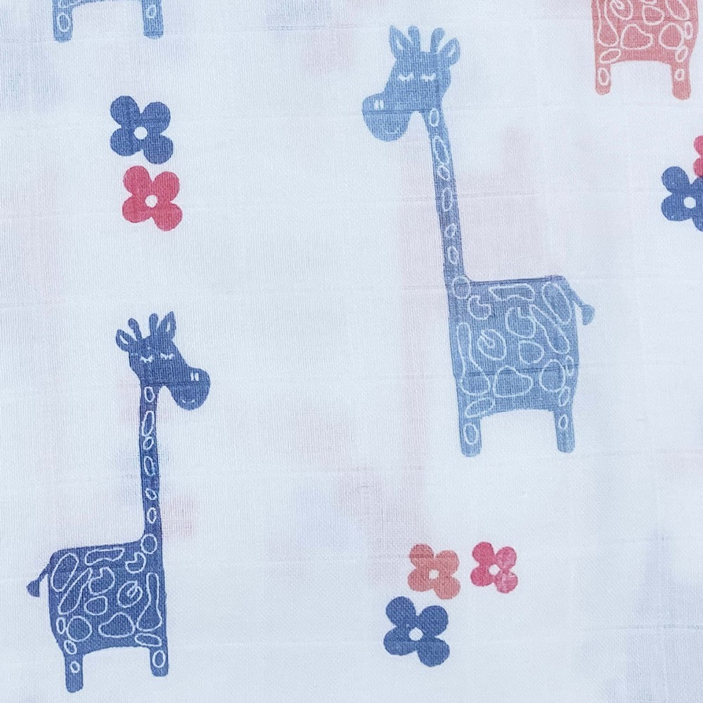 Bird, Giraffe & Flamingo Design Muslin Swaddle Wrap- Pack Of 3