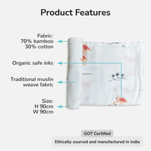 Load image into Gallery viewer, Flamingo Design Muslin Swaddle Wrap
