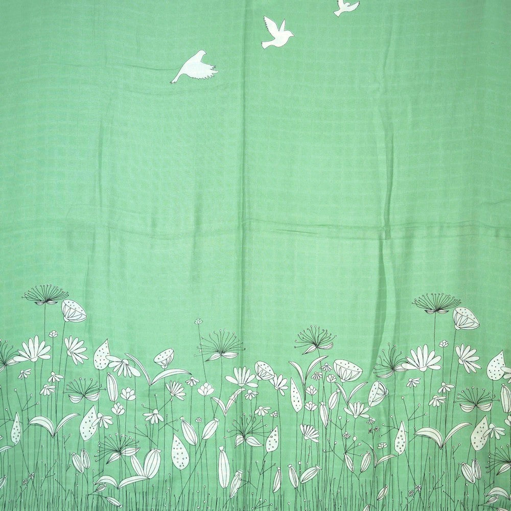 Green Spring Flower Reversible Baby Muslin Blankets