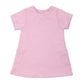 Pink Plain Half Sleeves Dress