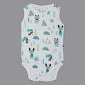 White Forest Printed Sleeveless Onesie