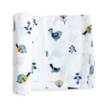 Load image into Gallery viewer, Bird Design Muslin Swaddle Wrap
