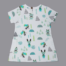 Load image into Gallery viewer, White Forest Printed Half Sleeves Dress
