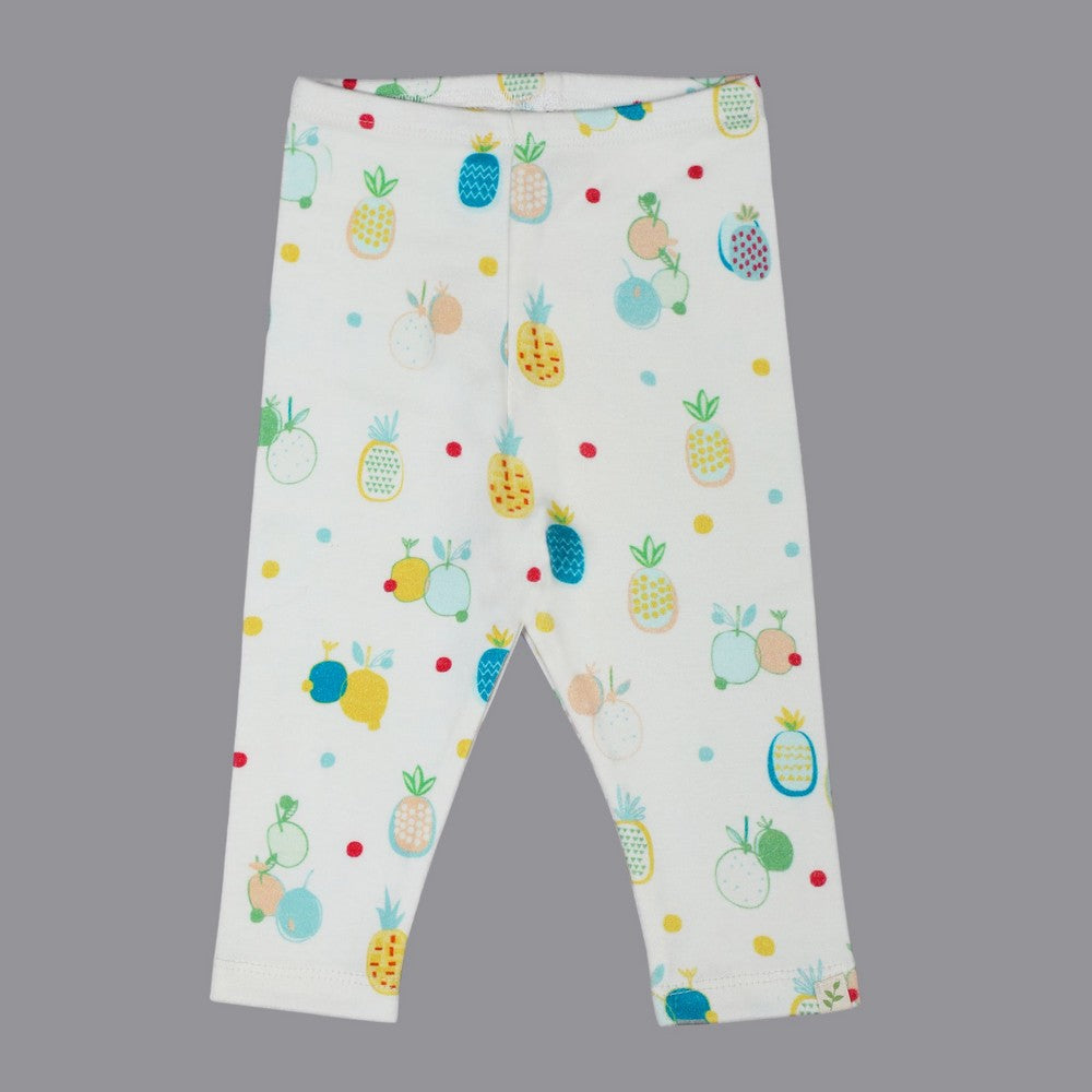White Pineapple Printed Leggings