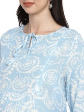 Load image into Gallery viewer, Blue and White Rayon Tie Dye Nursing Maternity Tunic Dress
