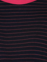 Load image into Gallery viewer, Striped Crew Neck Full Sleeves Nursing Maternity T-Shirt Dress
